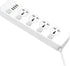 LDNIO SC4408 Defender Series Power Socket with 4 Socket Outlets and 4 USB Charging Port, 5 Power Socket, Waterproof Mechanical Switch, 2500W Power, 2